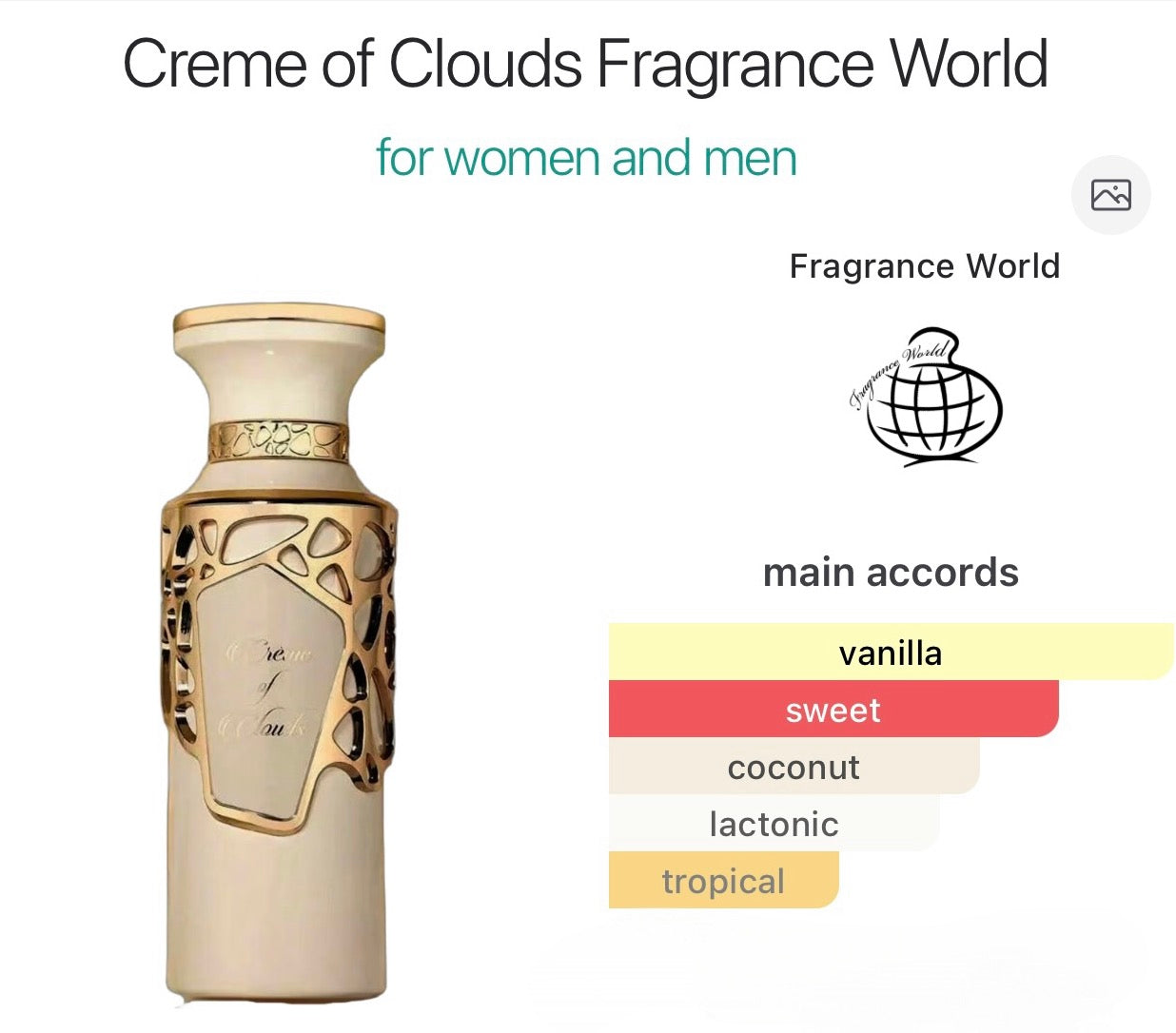 Fragrance World Creme of Clouds edp